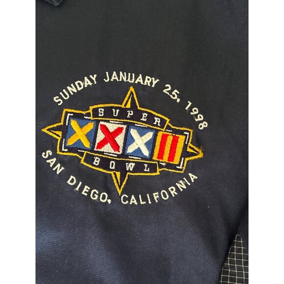 Vintage Logo Athletic NFL Team Super Bowl XXXII Navy Jacket XL Nylon Windbreaker - Picture 8 of 9